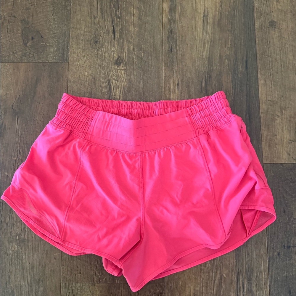 Lululemon pink hotty hot shorts!!! (I believe their the lipgloss shade)